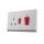 250V~Cooker Control Unit Wall Switched Socket DP 45A Switch +13A Socket Outlet with Neon (PC Panel, 4 Colors)