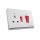 250V~Cooker Control Unit Wall Switched Socket DP 45A Switch +13A Socket Outlet with Neon (PC Panel, 4 Colors)