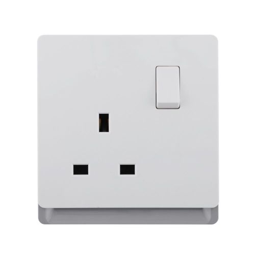 13A 250V~ 1 Gang Single Pole/Double Pole Switched Socket SP/DP (PC Panel, 4 Colors)