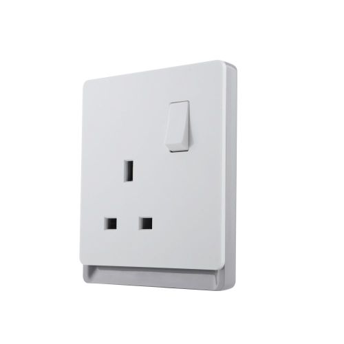 13A 250V~ 1 Gang Single Pole/Double Pole Switched Socket SP/DP (PC Panel, 4 Colors)