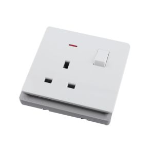 13A 250V~ 1 Gang Single Pole/Double Pole Switched Socket with Neon SP/DP (PC Panel, 4 Colors)