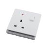 13A 250V~ 1 Gang Single Pole/Double Pole Switched Socket with Neon SP/DP (PC Panel, 4 Colors)