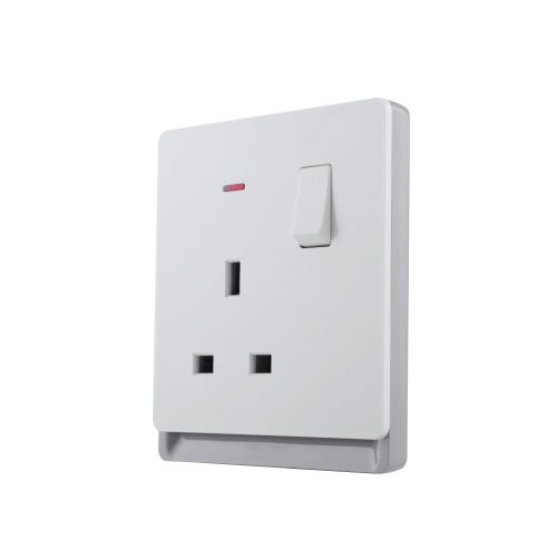 13A 250V~ 1 Gang Single Pole/Double Pole Switched Socket with Neon SP/DP (PC Panel, 4 Colors)