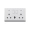 13A 250V~ 2 Gang Single Pole/Double Pole Switched Socket with Neon+ Type A&C 2.1A USB(PC Panel, 4 Colors)