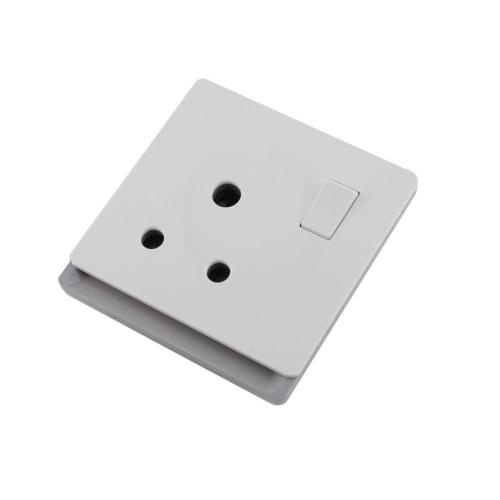 15A 250V~ 1 Gang Round-pin Switched Socket for South African Market (PC Panel, 4 Colors)