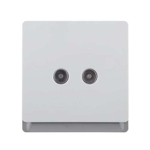 2 Gang Television TV Socket (PC Panel, 4 Colors)