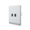 1 Gang Telephone Socket RJ11/12 8P4C +1 Gang Data Socket RJ45, CAT6 (PC Panel, 4 Colors)