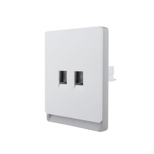 1 Gang Telephone Socket RJ11/12 8P4C +1 Gang Data Socket RJ45, CAT6 (PC Panel, 4 Colors)