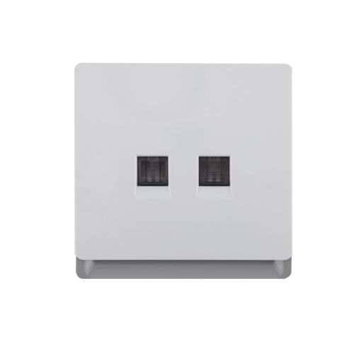 1 Gang Telephone Socket RJ11/12 8P4C +1 Gang Data Socket RJ45, CAT6 (PC Panel, 4 Colors)