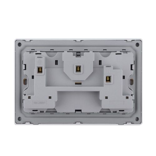 2 Gang Universal Switched Socket Electrical Outlet with Neon 16A 250V~(PC Panel, 4 Colors)