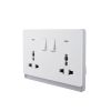 2 Gang Universal Switched Socket Electrical Outlet with Neon 16A 250V~(PC Panel, 4 Colors)