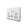 16A 250V~ 2 Gang Universal Switched Socket Electrical Outlet + Type A&C 2.1A USB (PC Panel, 4 Colors)