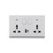 16A 250V~ 2 Gang Universal Switched Socket Electrical Outlet with Neon + Type A&C 2.1A USB (PC Panel, 4 Colors)