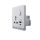 16A 250V~ 1 Gang Universal Switched Socket Electrical Outlet + Type A&C 2.1A USB (PC Panel, 4 Colors)