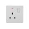 13A 250V 1 Gang Switched Socket with Neon, Single Pole