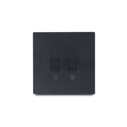 2 Gang TV Socket+Data Socket (CAT 5E)