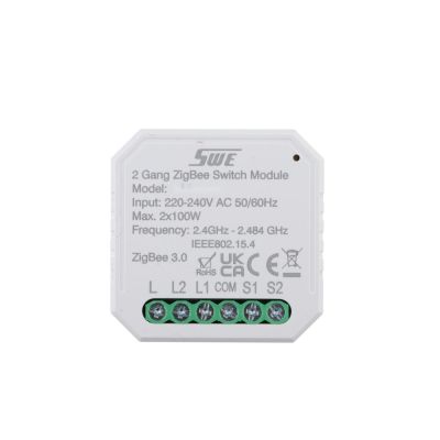 ZigBee 2 Gang Smart Switching Breaker(L) Controller for Lighting Power