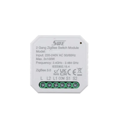 ZigBee 2 Gang Smart Switching Breaker(L) Controller for Lighting Power