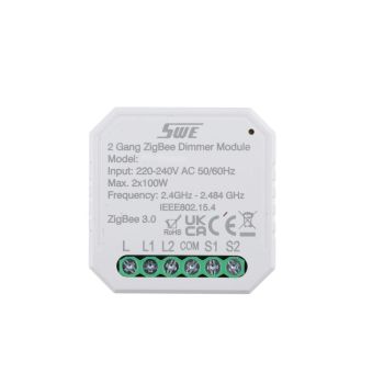 ZigBee 2 Gang Smart Dimming Breaker Controller for Lighting Power