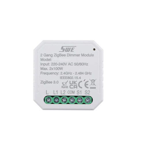 ZigBee 2 Gang Smart Dimming Breaker Controller for Lighting Power