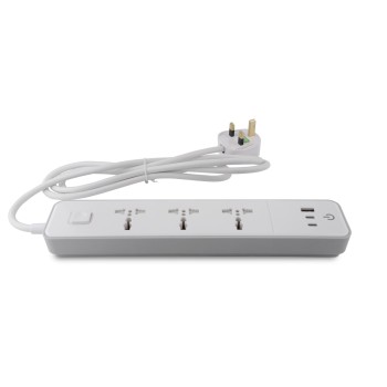 British Standard 3 Way Universal Extension Socket with USB(1 Type-A+2 Type-C) UK Standard Power Strip Trailing socket