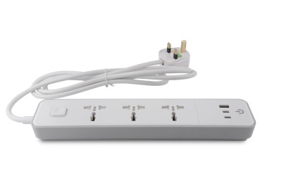 British Standard 3 Way Universal Extension Socket with USB(1 Type-A+2 Type-C) UK Standard Power Strip