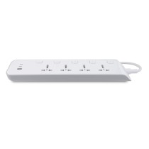 British Standard 4 Way Sub-control Universal Extension Socket USB Port (1 Type-A+2 Type-C) UK Standard Power Strip with Fast Charging Trailing Socket
