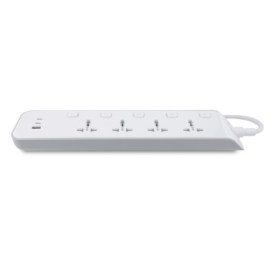 British Standard 4 Way Sub-control Universal Extension Socket USB Port (1 Type-A+2 Type-C) UK Standard Power Strip with Fast Charging Trailing Socket