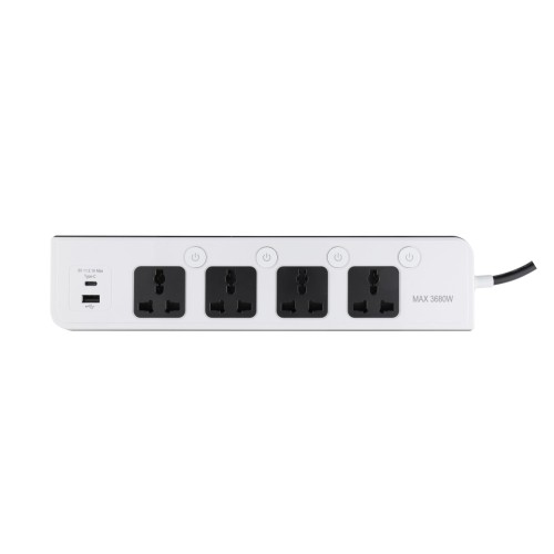British Standard 4 Way Universal extension socket with USB(1 Type-A+1 Type-C) UK Standard Power Strip Trailing Socket