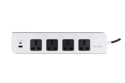 British Standard 4 Way Universal extension socket with USB(1 Type-A+1 Type-C) UK Standard Power Strip Trailing Socket