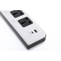 British Standard 4 Way Universal extension socket with USB(1 Type-A+1 Type-C) UK Standard Power Strip Trailing Socket