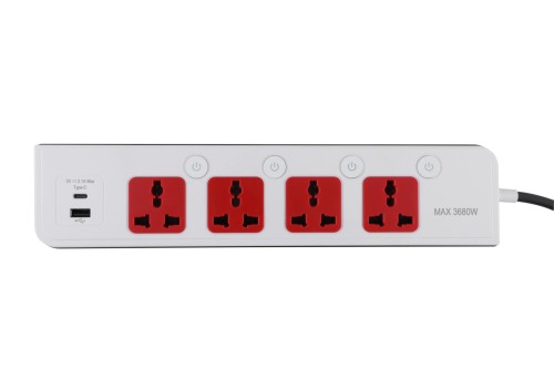 British Standard 4 Way Universal extension socket with USB(1 Type-A+1 Type-C) UK Standard Power Strip