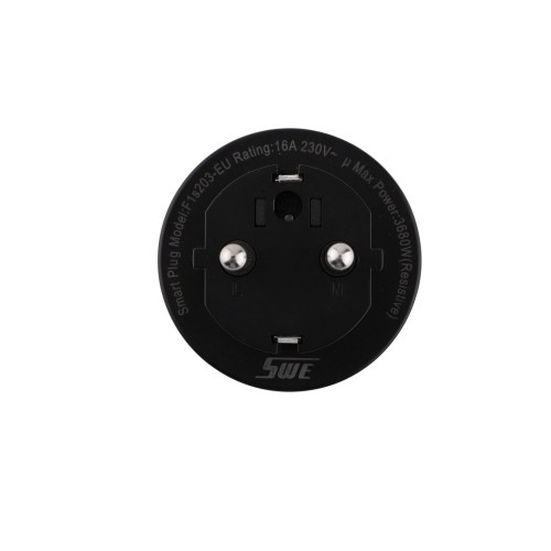 Black 16A EU Standard Wifi Smart Plug Socket Outlet with Power Metering/Timmer Support Alexa Google Voice Control