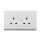 13A 250V~ 2 Gang Single Pole/Double Pole Socket SP/DP (PC Panel, 4 Colors)