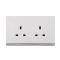 13A 250V~ 2 Gang Single Pole/Double Pole Socket SP/DP (PC Panel, 4 Colors)