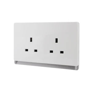 13A 250V~ 2 Gang Single Pole/Double Pole Socket SP/DP (PC Panel, 4 Colors)