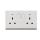 13A 250V~ 2 Gang Double Pole Switched Socket with Neon (PC Panel, 4 Colors)