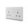 13A 250V~ 2 Gang Double Pole Switched Socket with Neon (PC Panel, 4 Colors)