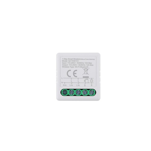 10A 1 Gang Wi-Fi Smart Relay Switch Wireless Controller Smart Breaker for Lighting（non-Metering)-Tuya APP