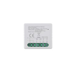 10A 2 Gang Wi-Fi Smart Relay Switch Wireless Controller Smart Breaker for Lighting Power Metering-Tuya APP