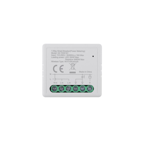 16A 1 Gang Wi-Fi Smart Relay Switch Wireless Controller Smart Breaker for Lighting Power Metering-Tuya APP