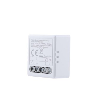 10A 1 Gang Wi-Fi Smart Relay Switch Breaker Wireless Controller Smart Breaker for Lighting with AC Power Metering -Tuya APP