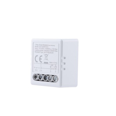 10A 1 Gang Wi-Fi Smart Relay Switch Breaker Wireless Controller Smart Breaker for Lighting with AC Power Metering -Tuya APP