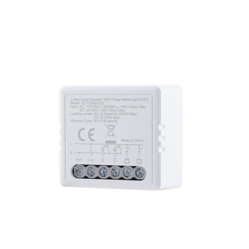 10A 2 Gang Wi-Fi Smart Relay Switch Wireless Controller Smart Breaker for Lighting AC/DC Power Metering