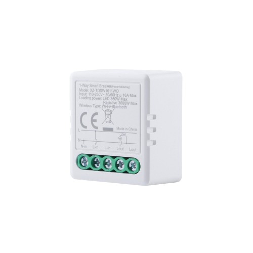 16A 1 Gang Wi-Fi Smart Breaker Module Wireless Controller Smart Breaker AC Power Metering -Tuya APP