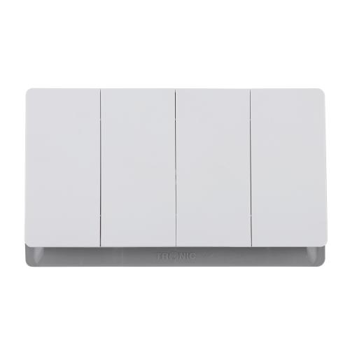 86*146 Type 4 Gang 1 Way/2 Way Wall Switch 10AX 250V~(PC Panel, 4 Colors)