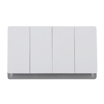 86*146 Type 4 Gang 1 Way/2 Way Wall Switch 10AX 250V~(PC Panel, 4 Colors)