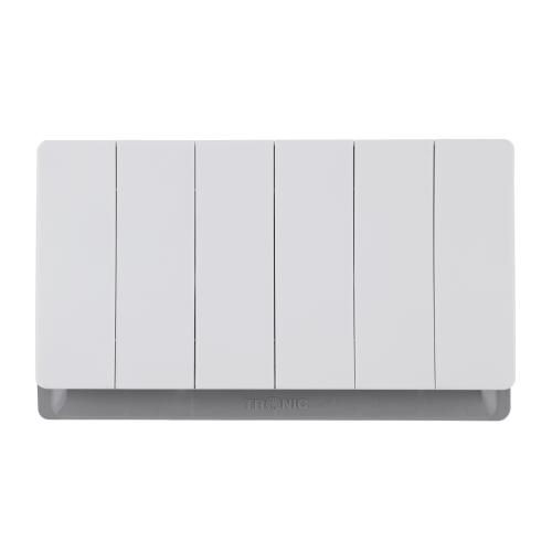 86*146 Type (3*6) 6 Gang 1 Way/2 Way Wall Switch 10AX 250V~(PC Panel, 4 Colors)