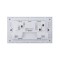 Ultra-thin Baby-skin Feeling UK/British Standard 2 Gang Unswitched Socket 13A 250V~ 50Hz (PC Panel, 4 Colors)