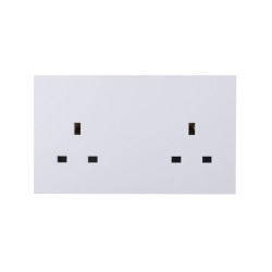 Ultra-thin Baby-skin Feeling UK/British Standard 2 Gang Unswitched Socket 13A 250V~ 50Hz (PC Panel, 4 Colors)